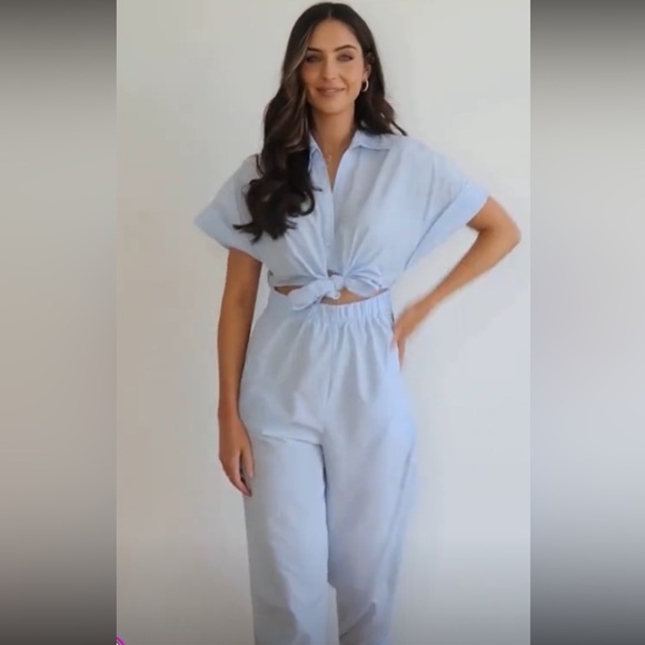 BNWT ZARA KNOTTED FRONT TIE POPLIN JUMPSUIT SZ XS - Picture 9 of 9